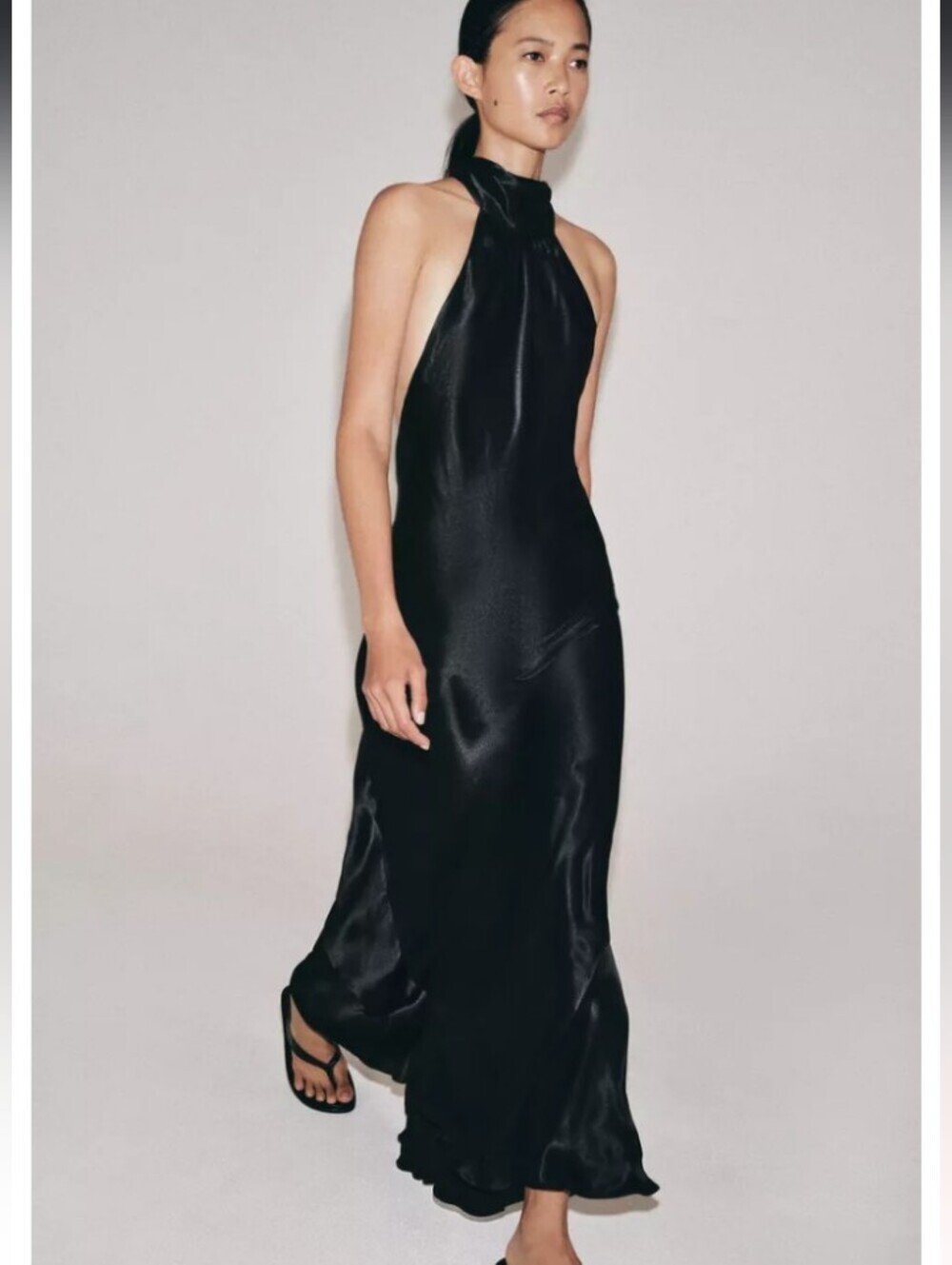 Zara ZW Collection Satin Effect Halter Dress